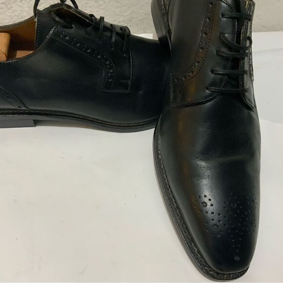 Jose Real BLACK - VERO CUOIO Italian Leather Mens Shoes size 46 lace up - Picture 4 of 16